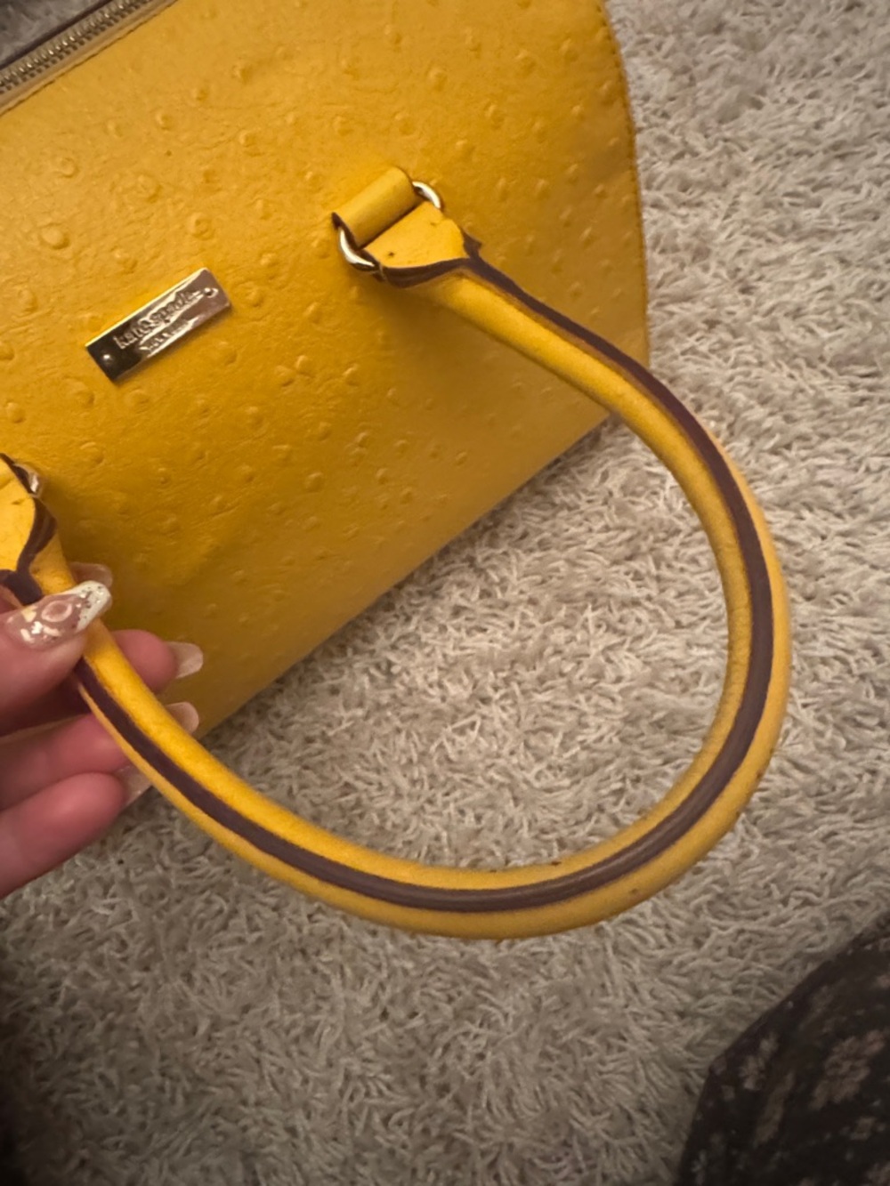 Kate Spade Mustard Textured Leather Bag - Picture 7 of 8